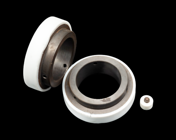 ptfe Metal insert moldings, Polytetrafluroethylene, PTFE Products, Glass Filled PTFE, Bronze filled PTFE, Carbon Graphite filled
                      PTFE, Carbon / Coke filled PTFE, Graphite Filled PTFE, Valve Seats,
                      Packings Bellows, Bearings, Protective Linings, Piston Rings